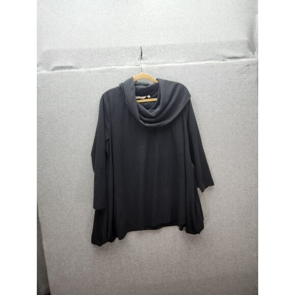 Soft Surroundings Womens 1X Cowl Neck Charcoal Tunic Top Polyester/Spandex Blend - Picture 1 of 5